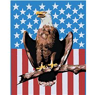 Zuty - Painting By Numbers - Eagle On American Background (D. Rusty Rust), 40X50 Cm, Canvas+Frame - Painting by Numbers