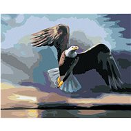 Zuty - Painting by Numbers - Eagle Over Water, Dark Background (D. Rusty Rust), 40X50 Cm, Canvas+Fra - Painting by Numbers