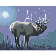 Zuty - Painting By Numbers - Moose In The Night (D. Rusty Rust), 40X50 Cm, Canvas+Frame - Painting by Numbers