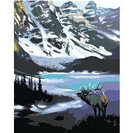 Zuty - Painting By Numbers - Moose In The Mountains During Winter (D. Rusty Rust), 40X50 Cm, Canvas+ - Painting by Numbers
