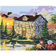 Zuty - Painting by Numbers - Atypical House by the Lake (D. Rusty Rust), 40X50 Cm, Canvas+Frame - Painting by Numbers