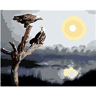 Zuty - Painting by Numbers - Two Eagles on a Branch (D. Rusty Rust), 40X50 Cm, Canvas+Frame - Painting by Numbers