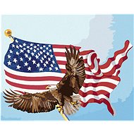 Zuty - Painting by Numbers - Eagle on the Flagpole of the U.S. Flag (D. Rusty Rust), 40X50 Cm, Canva - Painting by Numbers