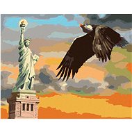 Zuty - Painting by Numbers - Eagle at the Statue of Liberty (D. Rusty Rust), 40X50 Cm, Canvas+Frame - Painting by Numbers