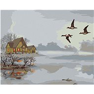 Zuty - Painting By Numbers - Lake In The Mist (D. Rusty Rust), 40X50 Cm, Canvas+Frame - Painting by Numbers