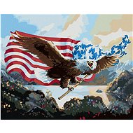 Zuty - Painting by Numbers - Eagle With U.S. Flag (D. Rusty Rust), 40X50 Cm, Canvas+Frame - Painting by Numbers