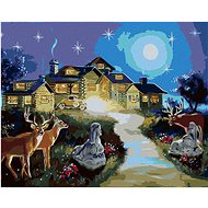 Zuty - Painting By Numbers - Deer And Deer At Home (D. Rusty Rust), 40X50 Cm, Canvas+Frame - Painting by Numbers
