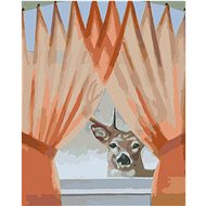 Zuty - Painting by Numbers - Deer Outside the Window (D. Rusty Rust), 40X50 Cm, Canvas+Frame - Painting by Numbers