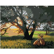 Zuty - Painting by Numbers - Deer Under the Tree (D. Rusty Rust), 40X50 Cm, Canvas+Frame - Painting by Numbers