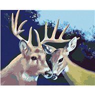 Zuty - Painting by Numbers - Deer and Stag in Love (D. Rusty Rust), 40X50 Cm, Canvas+Frame - Painting by Numbers