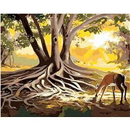 Zuty - Painting by Numbers - The Deer at the Root of the Tree (D. Rusty Rust), 40X50 Cm, Canvas+Fram - Painting by Numbers