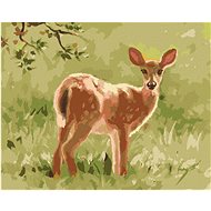 Zuty - Painting by Numbers - View of a Deer in the Grass (D. Rusty Rust), 40X50 Cm, Canvas+Frame - Painting by Numbers