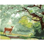 Zuty - Painting by Numbers - A Doe on the Forest Path (D. Rusty Rust), 80X100 Cm, Canvas+Frame - Painting by Numbers
