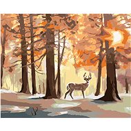 Zuty - Painting by Numbers - Deer in the Forest (D. Rusty Rust), 40X50 Cm, Canvas+Frame - Painting by Numbers