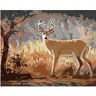 Zuty - Painting by Numbers - Young Deer and Autumn Forest (D. Rusty Rust), 40X50 Cm, Canvas+Frame - Painting by Numbers