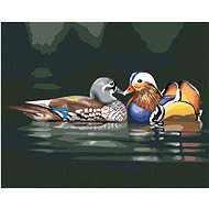 Zuty - Painting by Numbers - Ducks in Love on Water (D. Rusty Rust), 40X50 Cm, Canvas+Frame - Painting by Numbers