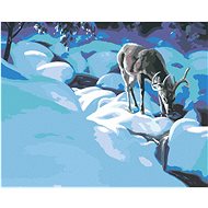 Zuty - Painting by Numbers - Deer at the Frozen Stream (D. Rusty Rust), 40X50 Cm, Canvas+Frame - Painting by Numbers