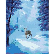 Zuty - Painting by Numbers - Deer and the Mysterious Winter Forest (D. Rusty Rust), 40X50 Cm, Canvas - Painting by Numbers