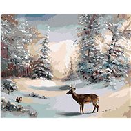 Zuty - Painting by Numbers - Deer and Winter Forest (D. Rusty Rust), 40X50 Cm, Canvas+Frame - Painting by Numbers