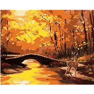 Zuty - Painting By Numbers - Deer And Stone Bridge For Autumn (D. Rusty Rust), 40X50 Cm, Canvas+Fram - Painting by Numbers