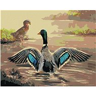 Zuty - Painting By Numbers - Duck With Spread Wings (D. Rusty Rust), 80X100 Cm, Canvas+Frame - Painting by Numbers