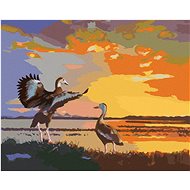 Zuty - Painting by Numbers - Ducks and Sunset (D. Rusty Rust), 40X50 Cm, Canvas+Frame - Painting by Numbers