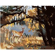 Zuty - Painting by Numbers - Deer Under the Tree (D. Rusty Rust), 40X50 Cm, Canvas+Frame - Painting by Numbers