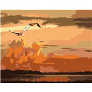 Zuty - Painting by Numbers - Flying Ducks and Sunset (D. Rusty Rust), 40X50 Cm, Canvas+Frame - Painting by Numbers