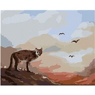 Zuty - Painting by Numbers - Cougar, Birds and Sunset (D. Rusty Rust), 40X50 Cm, Canvas+Frame - Painting by Numbers