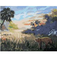 Zuty - Painting by Numbers - Cougar And Palms (D. Rusty Rust), 40X50 Cm, Canvas+Frame - Painting by Numbers