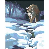 Zuty - Painting by Numbers - Cougar in the Snow (D. Rusty Rust), 40X50 Cm, Canvas+Frame - Painting by Numbers