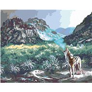 Zuty - Painting By Numbers - Howling Coyote And Mountains (D. Rusty Rust), 80X100 Cm, Canvas+Frame - Painting by Numbers