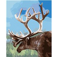 Zuty - Painting by Numbers - Reindeer and Big Antlers (D. Rusty Rust), 40X50 Cm, Canvas+Frame - Painting by Numbers