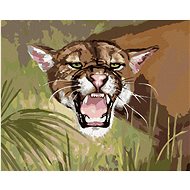 Zuty - Painting by Numbers - Puma Showing Teeth (D. Rusty Rust), 40X50 Cm, Canvas+Frame - Painting by Numbers