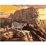 Zuty - Painting by Numbers - Cougar, Rocks And Sunset (D. Rusty Rust), 40X50 Cm, Canvas+Frame - Painting by Numbers