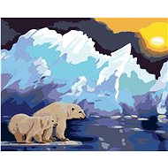 Zuty - Painting By Numbers - Polar Bear On Ice And Glacier (D. Rusty Rust), 40X50 Cm, Canvas+Frame - Painting by Numbers