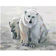 Zuty - Painting by Numbers - Polar Bear With Cub (D. Rusty Rust), 40X50 Cm, Canvas+Frame - Painting by Numbers