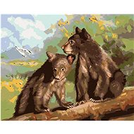 Zuty - Painting by Numbers - Bear Cubs (D. Rusty Rust), 40X50 Cm, Canvas+Frame - Painting by Numbers