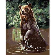 Zuty - Painting By Numbers - Bear In Water (D. Rusty Rust), 40X50 Cm, Canvas+Frame - Painting by Numbers