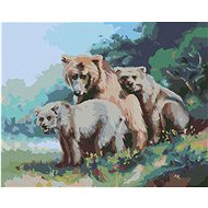 Zuty - Painting by Numbers - Bear Family (D. Rusty Rust), 40X50 Cm, Canvas+Frame - Painting by Numbers