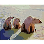 Zuty - Painting by Numbers - Sitting Polar Bear (D. Rusty Rust), 40X50 Cm, Canvas+Frame - Painting by Numbers