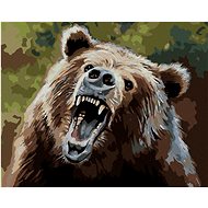 Zuty - Painting by Numbers - Bear With Open Mouth (D. Rusty Rust), 80X100 Cm, Canvas+Frame - Painting by Numbers