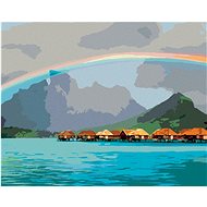 Zuty - Painting by Numbers - Maldives - Rainbow (Dennis Frates), 40X50 Cm, Canvas+Frame - Painting by Numbers