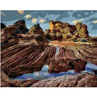 Zuty - Painting by Numbers - Rocks by the Lake (Dennis Frates), 40X50 Cm, Canvas+Frame - Painting by Numbers