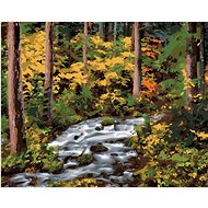 Zuty - Painting by Numbers - Stream in the Forest (Dennis Frates), 80X100 Cm, Canvas+Frame - Painting by Numbers