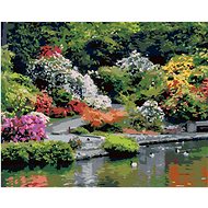 Zuty - Painting by Numbers - Garden by the Lake (Dennis Frates), 40X50 Cm, Canvas+Frame - Painting by Numbers