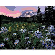 Zuty - Painting by Numbers - Purple Flowers at the Foot of the Mountain (Dennis Frates), 40X50 Cm, C - Painting by Numbers
