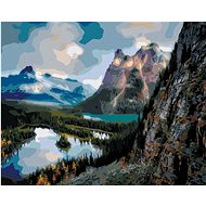 Zuty - Painting By Numbers - Lakes In Mountain Landscape (Dennis Frates), 40X50 Cm, Canvas+Frame - Painting by Numbers