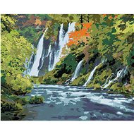 Zuty - Painting by Numbers - Waterfalls in the Forest (Dennis Frates), 40X50 Cm, Canvas+Frame - Painting by Numbers