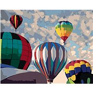 Zuty - Painting by Numbers - Rainbow Hot Air Balloons (Dennis Frates), 40X50 Cm, Canvas+Frame - Painting by Numbers